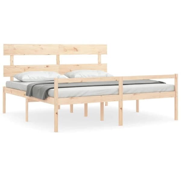 Maison Exclusive - Seng til ældre og sengegavl 200x200 cm massiv træ
