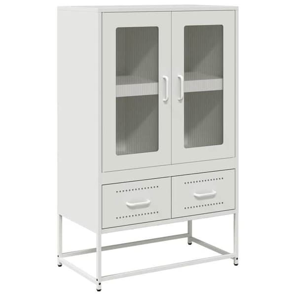 Maison Exclusive - Vit hög buffé 68x39x111,5 cm stål