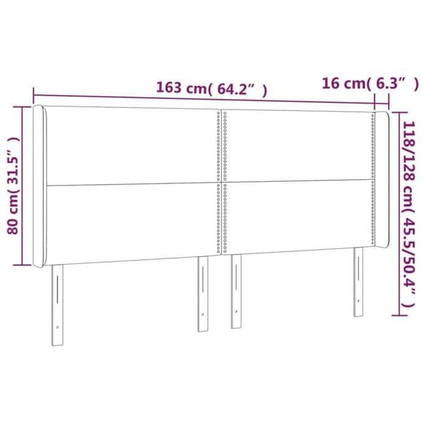 Maison Exclusive - LED-päätyharso Tummanharmaa 163x16x118/128 cm Sametti mörkgrå
