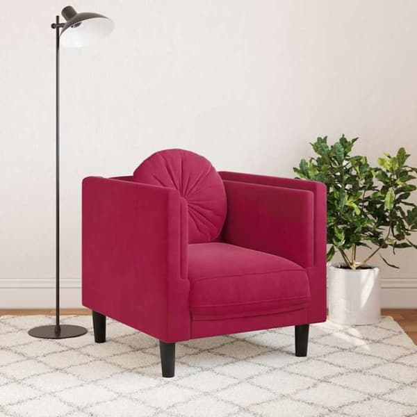 Maison Exclusive - Stol med bordeaux rød velourpude