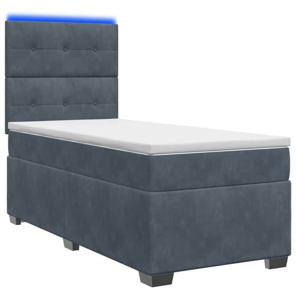 Maison Exclusive - Boxspring säng med madrass Mörkgrå 100 x 200 cm Sammet Mörkgrå