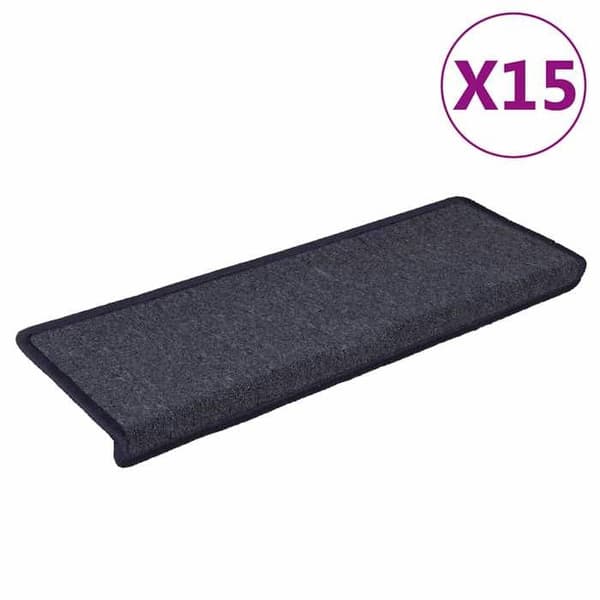 Maison Exclusive - Trappe tæppe 15 stykker 65 x 21 x 4 cm Mørkegrå og blå Rektangulær kant