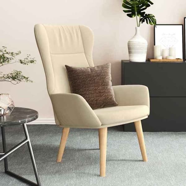 Maison Exclusive - Avkopplingsstol Creme Tyg Grädde