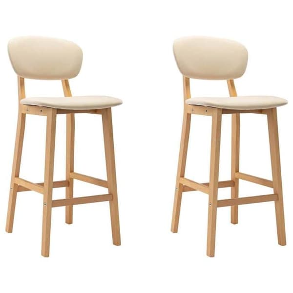 Maison Exclusive - Barstolar set om 2 kräm tyg Grädde
