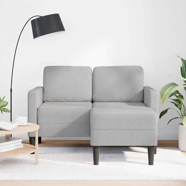 Maison Exclusive - Soffa 2 platser med L-formad divan grå moln 125 cm tyg