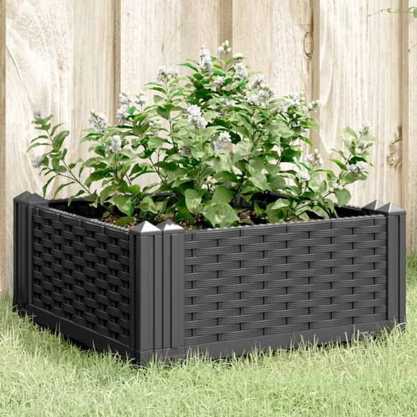 Maison Exclusive - Plantekasse med sorte pinde 42,5x42,5x28,5 cm PP