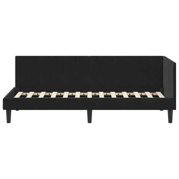 Maison Exclusive - Svart hörnsängram 80 cm x 200 cm Sammet