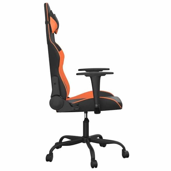 Maison Exclusive - Spilestol med massage i sort og orange kunstlæder