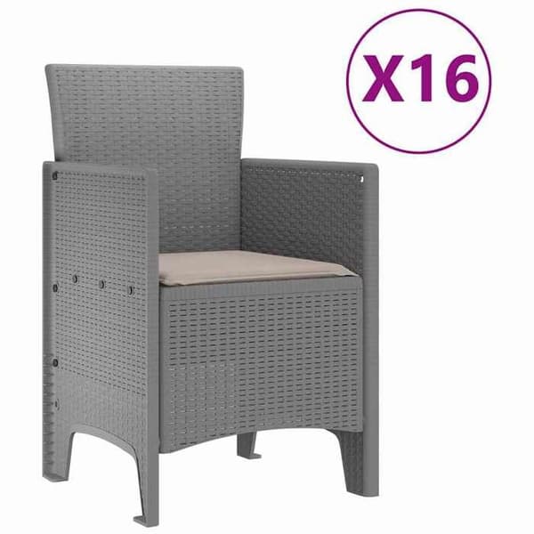 Maison Exclusive - Puutarhakalustesarja tyynyillä 17 kpl PP