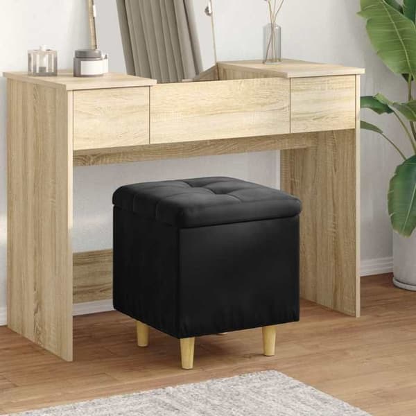 Maison Exclusive - Ottoman med förvaring Svart 40 x 40 x 45 cm Sammet