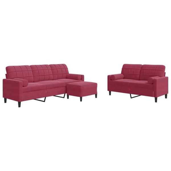 Maison Exclusive - Sæt af 3 sofaer med puder og velourpuder