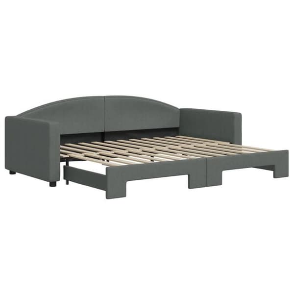 Maison Exclusive - Sovesofa med udtræk uden madras grå mørk 90x200 cm