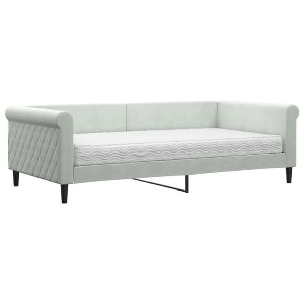 Maison Exclusive - Dagbädd med ljusgrå madrass 100x200 cm sammet