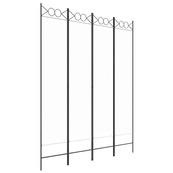 Maison Exclusive - Avskiljande vägg 4 paneler Vit 160x200 cm Tyg Vit