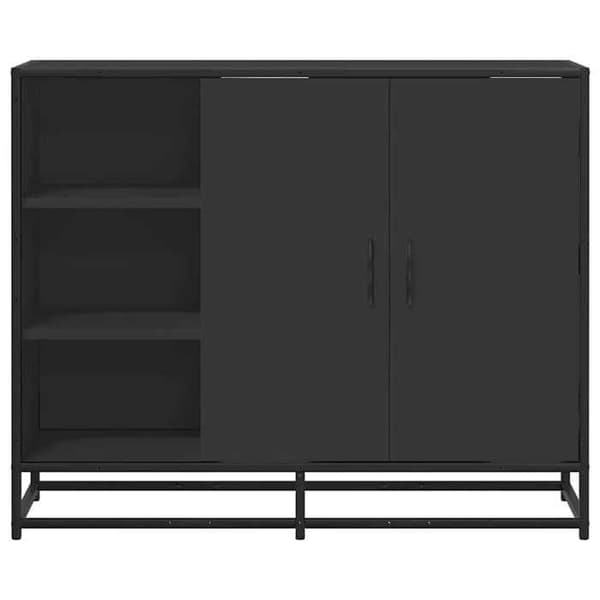 Maison Exclusive - Sort buffet 92x35x76 cm ingeniørtræ