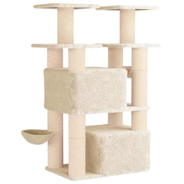 Maison Exclusive - Kattträd med sisal klöspinnar Creme 147 cm 2 st Grädde