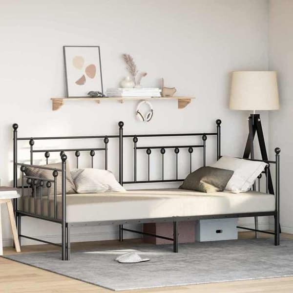 Sengestel - EKSKLUSIV HUS - Rektangulær - Sort 107x203 cm - Solid stål - Kradsefast pulverlakeret finish Svart