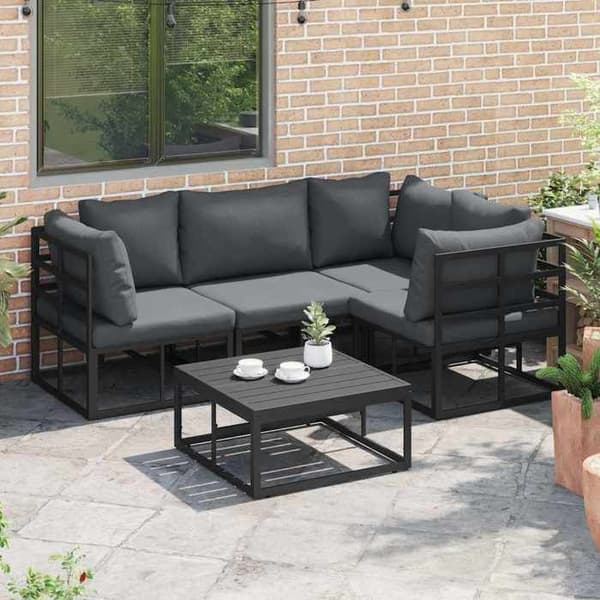 Maison Exclusive - Sæt af 5 pc have-sofaer i sort aluminium