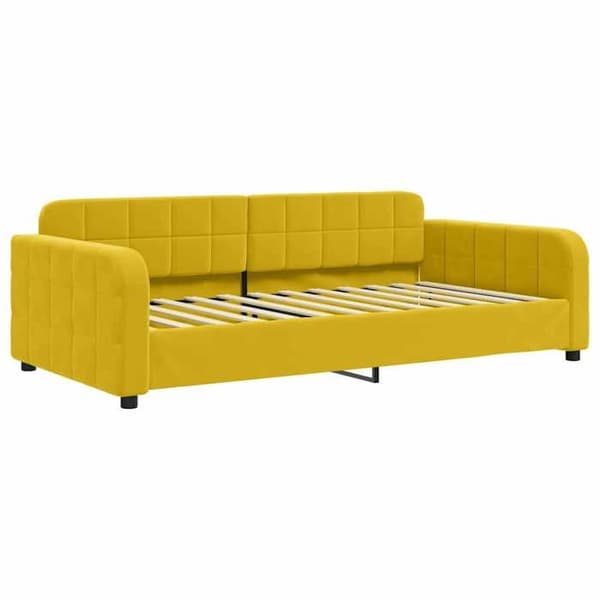 Maison Exclusive - Sängsoffa utan madrass gul 90x200 cm sammet