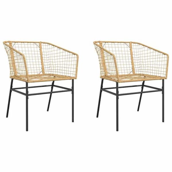 Maison Exclusive - Trädgårdsstolar set om 2 bruna i flätad resin