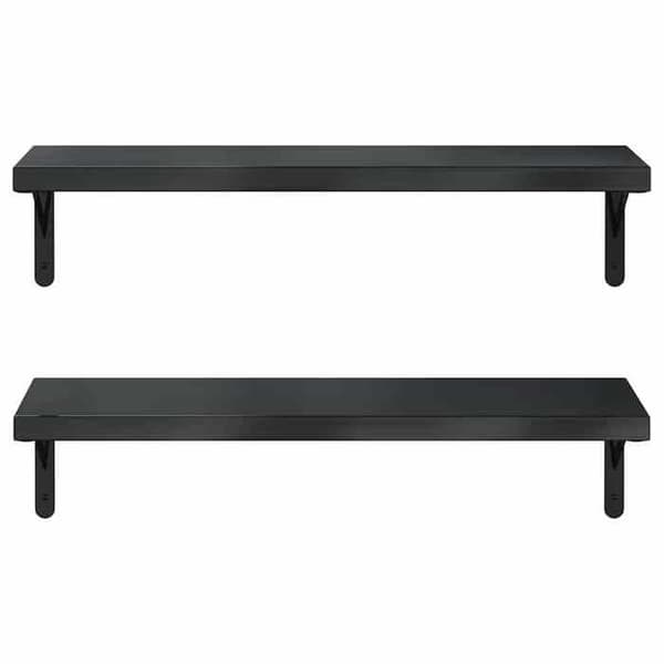 Maison Exclusive - Væghylder 2 stk 75x23,5 cm sort rustfrit stål