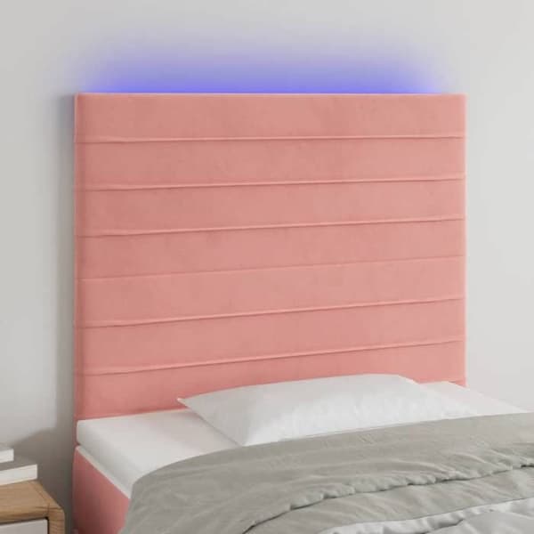 Maison Exclusive - LED-päätyruutu Vaaleanpunainen 90x5x118/128 cm Sametti Ros