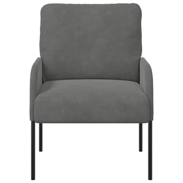 Sofa - EKSKLUSIV HUS - Pude 55 cm - Mørkegrå - Polyesterbetræk - Metalben Mörkgrå