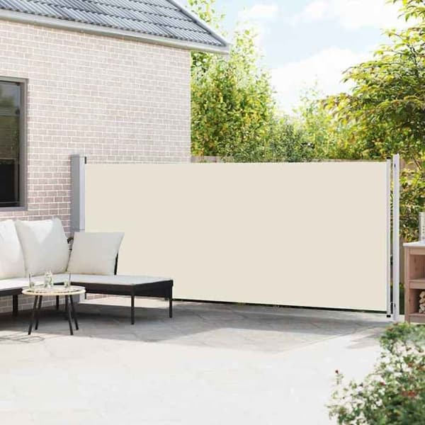 Maison Exclusive - Retractable side awning for patio 614x160 cm creme Grädde