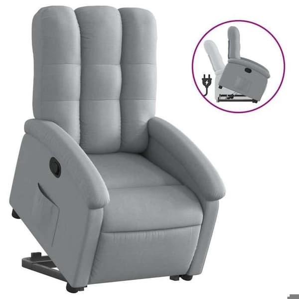 Maison Exclusive - Lätt grå recliner i tyg ljusgrått