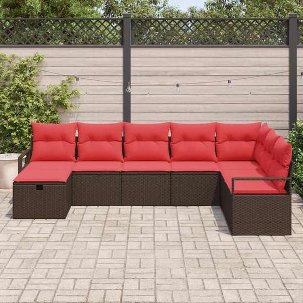Maison Exclusive - 8-delars soffgrupp i brun polyrotin
