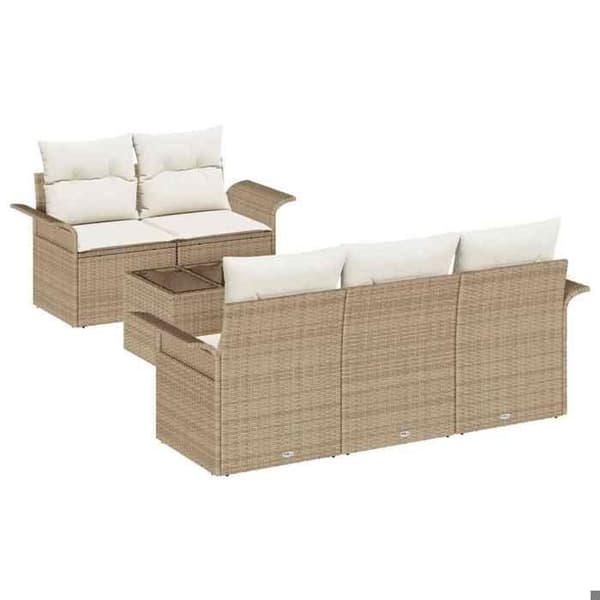 Maison Exclusive - 6 osan sohvasetti beige polyrottinki