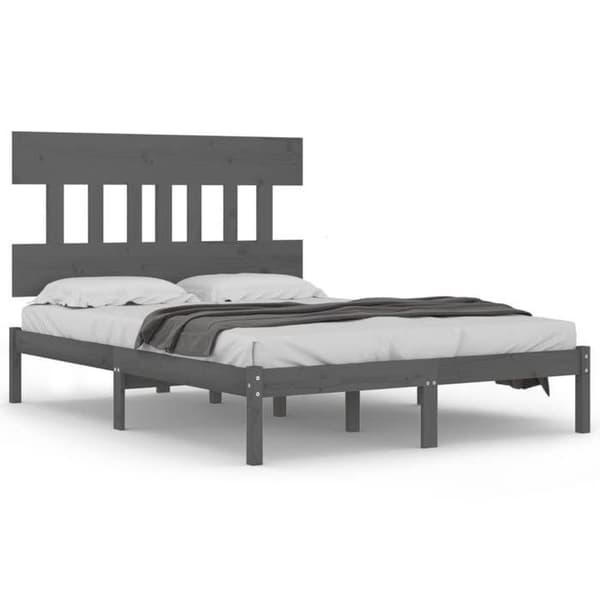 Maison Exclusive - Sengebund uden madras grå 200x200 cm massivtræ grå