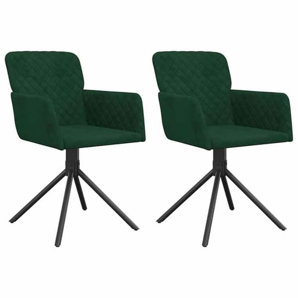 Maison Exclusive - Snurrande matstolar set om 2 Mörkgrön Sammet
