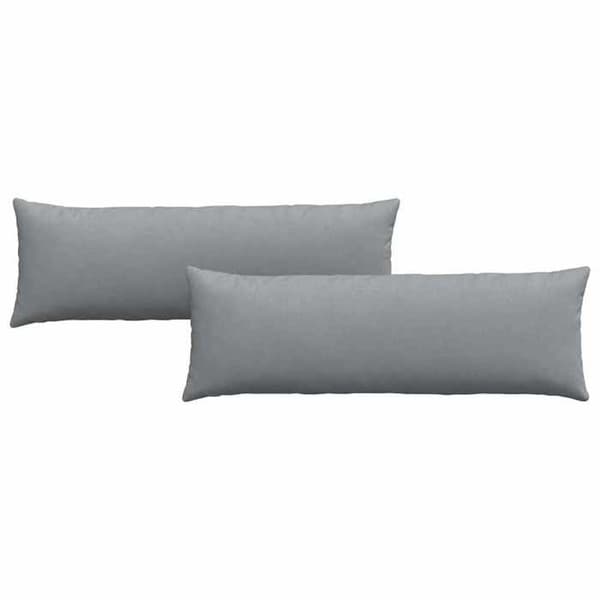 Soffkuddar - EXKLUSIVT HEM - 120 x 40 cm (set om 2) - Ljusgrå - Dragkedjefodral - Polyesterfyllning Ljusgrått