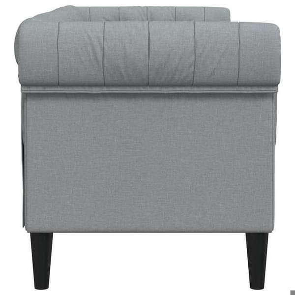 Maison Exclusive - Chesterfield-soffa 2 platser ljusgrå tyg Ljusgrått