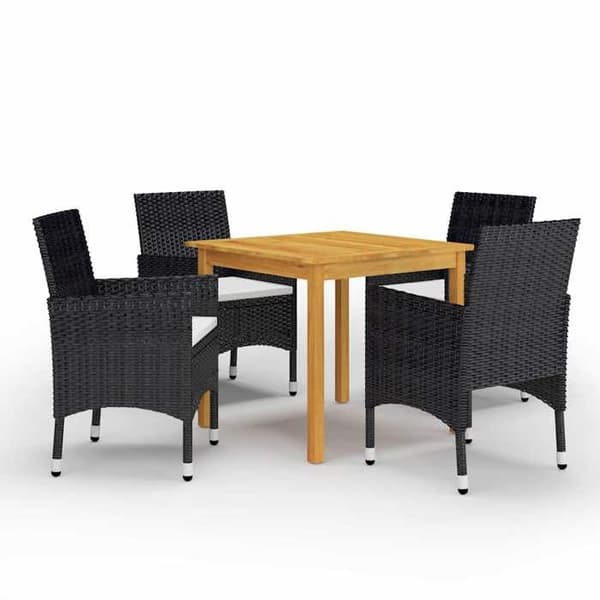 Maison Exclusive - Have spisebordssæt 5 stk Sort Svart