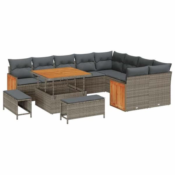 Maison Exclusive - 12 hengen puutarhakalustesarja 12 pc Harmaa