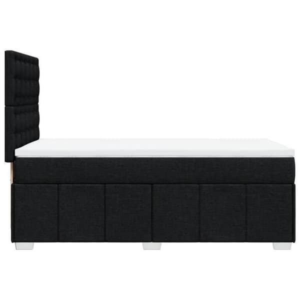 Maison Exclusive - Seng med lamelbund og madras Sort 90x200 cm Stof