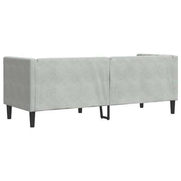 Maison Exclusive - Chesterfield-soffa med kuddar 3 platser ljusgrå sammet Ljusgrått