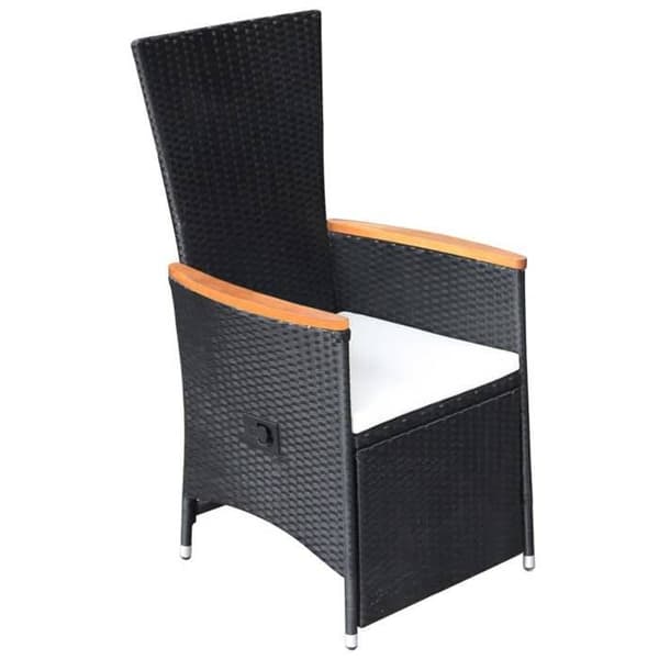Maison Exclusive - 2 kpl säkkituolia ja tyynyjä, musta rottinki