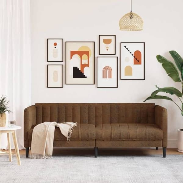Maison Exclusive - 3-personers sofa i brun kunstlæder