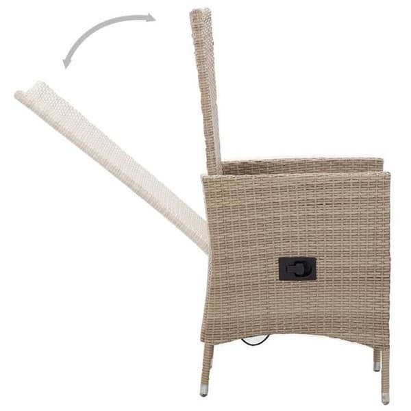 Maison Exclusive - Puutarhakalustesarja tyynyillä 3 kpl Beige