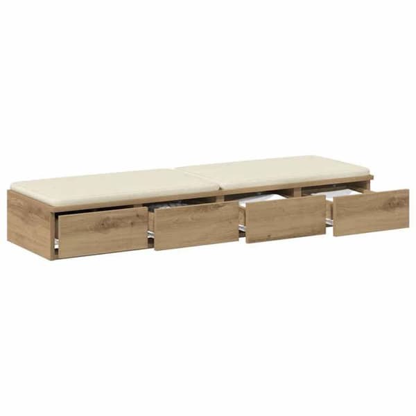Maison Exclusive - Håndlavede egetræssengekasser 120 x 36,5 x 16,5 cm Ek