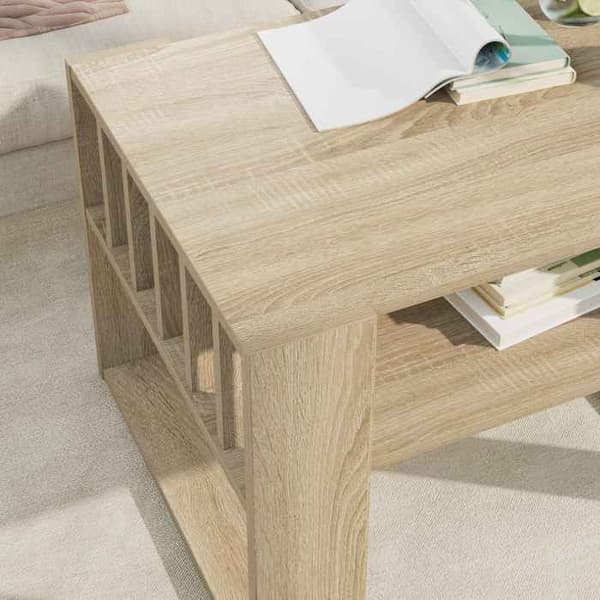 Maison Exclusive - Sofabord Egetræ Sonoma 66 x 49,5 x 45 cm Ingeniørtræ