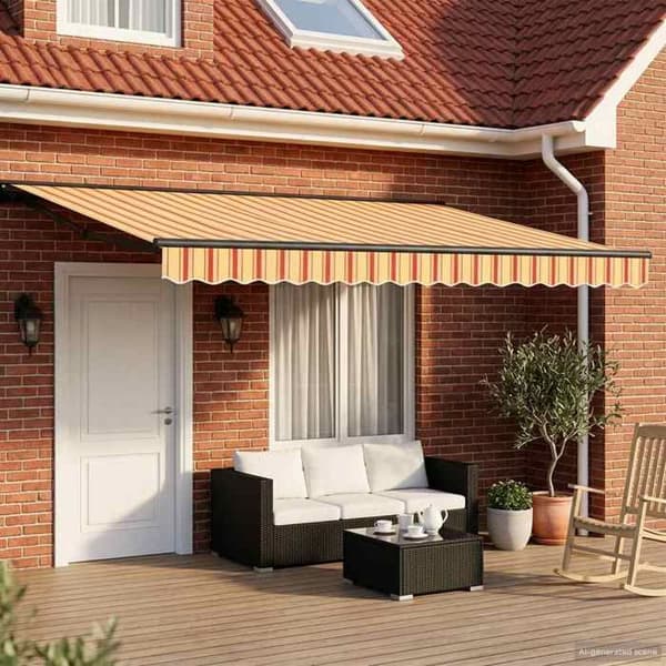 Exklusivt hus - Elektrisk utdragbar markis