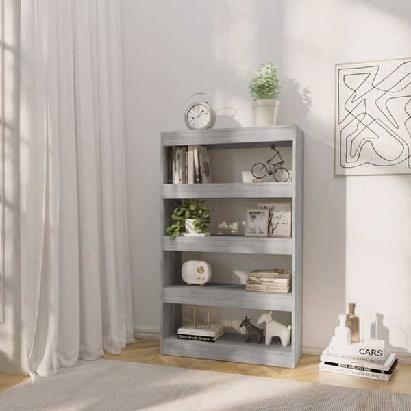 Maison Exclusive - Bibliotek/Rumseparator Sonoma grå Ingeniørtræ