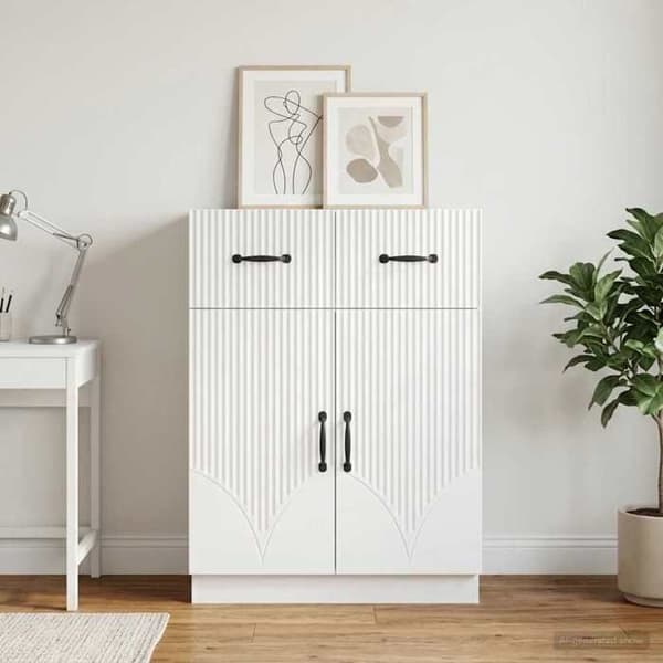 Buffet bas - EKSKLUSIVT HUS - 66 x 34,5 x 87 cm - Hvid - Spånplader - Moderne Vit