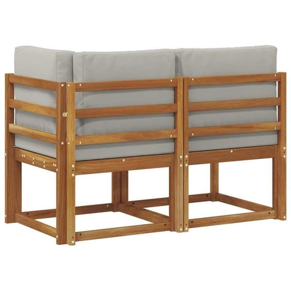 Maison Exclusive - Udendørs sofa midt og hjørne 2 Stykker Grå Naturlig og Lys