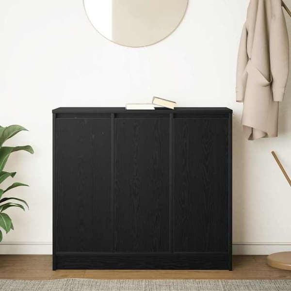 Maison Exclusive - Buffet i sort egetræ 85x34x76 cm i ingeniørtræ