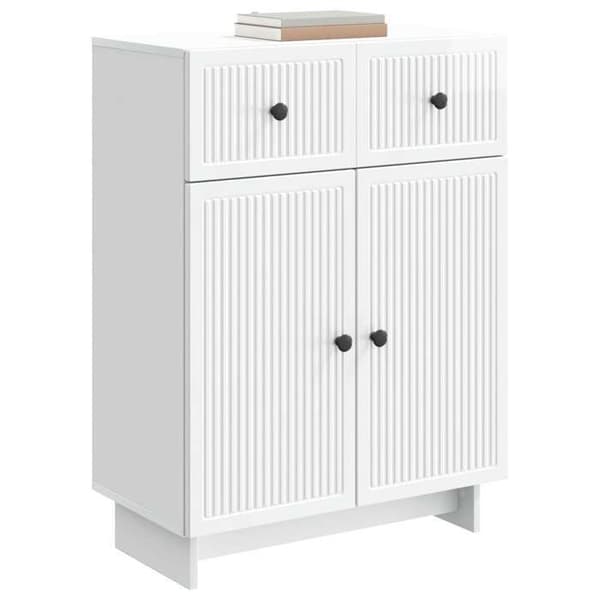 Maison Exclusive - Hvid glans buffet 66 x 34,5 x 90 cm Ingeniørtræ
